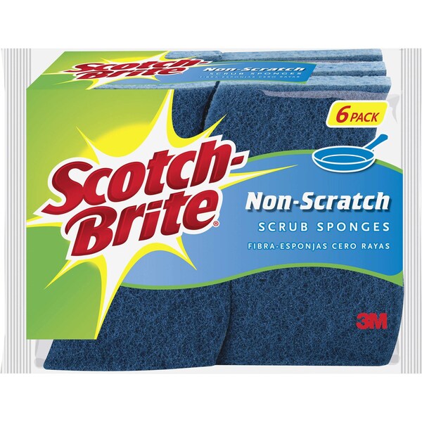 Scotch-Brite Scrub Sponges, Non-scratch, 4-1/4"x2-3/4"x3/4", Blue, PK 30 MMM5265CT